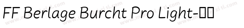 FF Berlage Burcht Pro Light字体转换